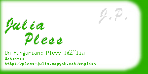 julia pless business card